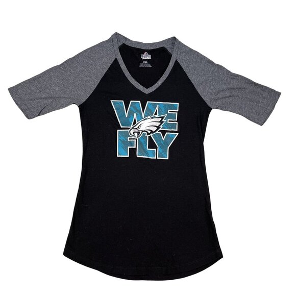 Majestic Philadelphia Eagles Womens We Fly T-Shirt Sz Medium - Picture 1 of 4